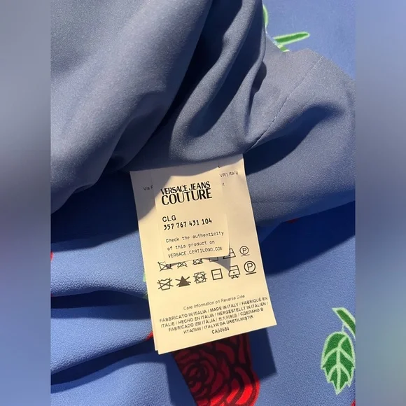 Versace Jeans Couture Roses Printed Cut-Out Crewneck Mini Dress - Picture 6 of 10